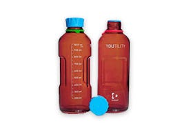 Botellas redondas de vidrio