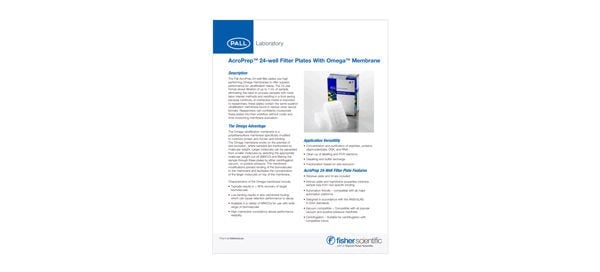 Brochure: PALL AcroPrep™ 24-well Filter Plates With Omega™ Membrane