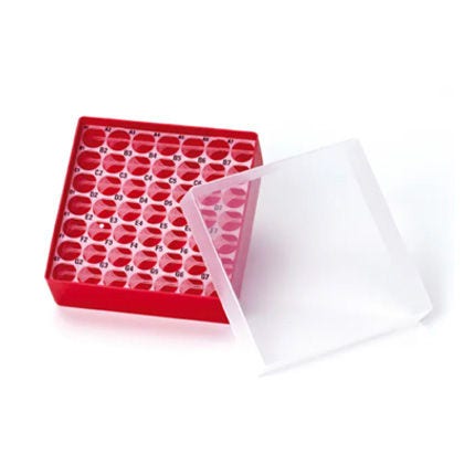 Fisherbrand™ Cajas de almacenamiento de polipropileno con tapa, esterilizables en autoclave, para viales de 4 ml