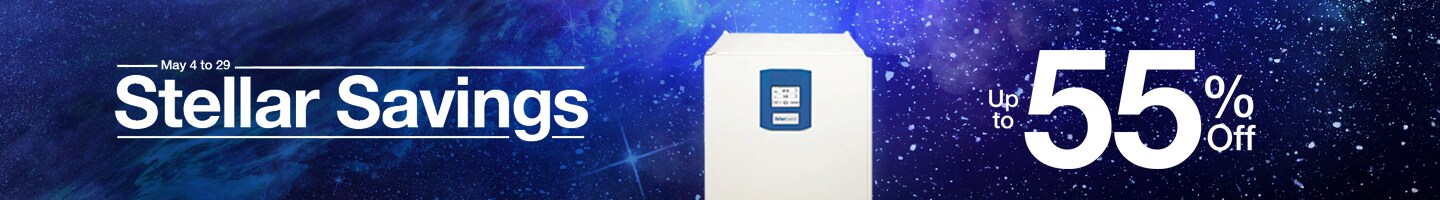 Enjoy stellar up-to-55%-off savings on equipment May 4 through 29.